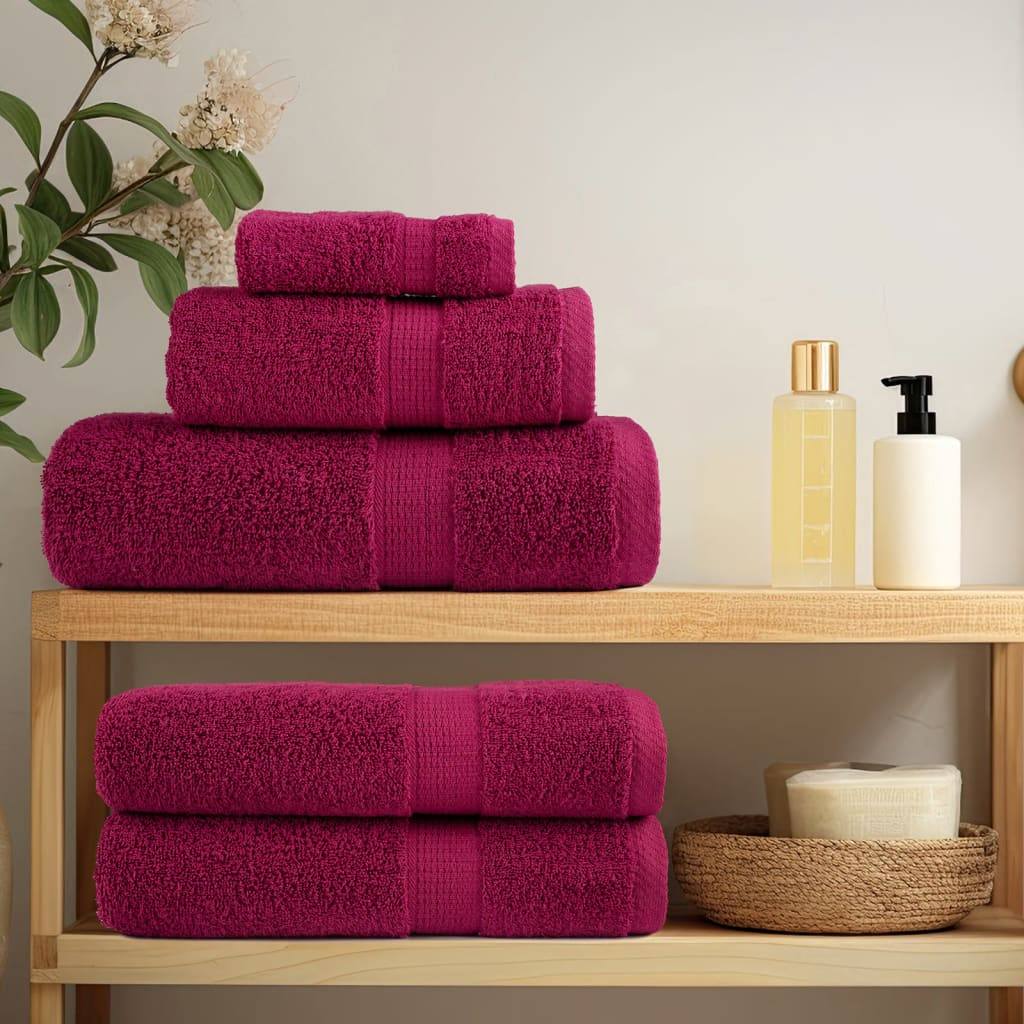 🏆 Premium Luxury Towels SOLUND 4pcs Bordeaux 100x200cm 600gsm ✨ Ultra-Soft Egyptian Cotton Bath Towels