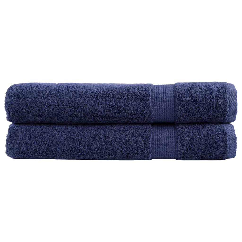 🏆 Premium Luxury Towels SOLUND 2pcs Navy Blue 100x200cm 600gsm ✨ Ultra-Soft Egyptian Cotton Bath Towels