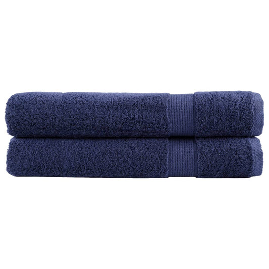 🏆 Premium Luxury Towels SOLUND 2pcs Navy Blue 100x200cm 600gsm ✨ Ultra-Soft Egyptian Cotton Bath Towels