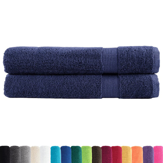 🏆 Premium Luxury Towels SOLUND 2pcs Navy Blue 100x200cm 600gsm ✨ Ultra-Soft Egyptian Cotton Bath Towels