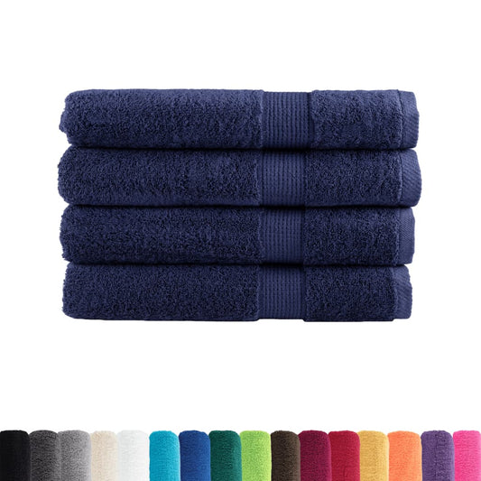 🌊 Premium SOLUND Beach Towels 4-Pack Navy Blue 100x200cm 600gsm Ultra-Soft