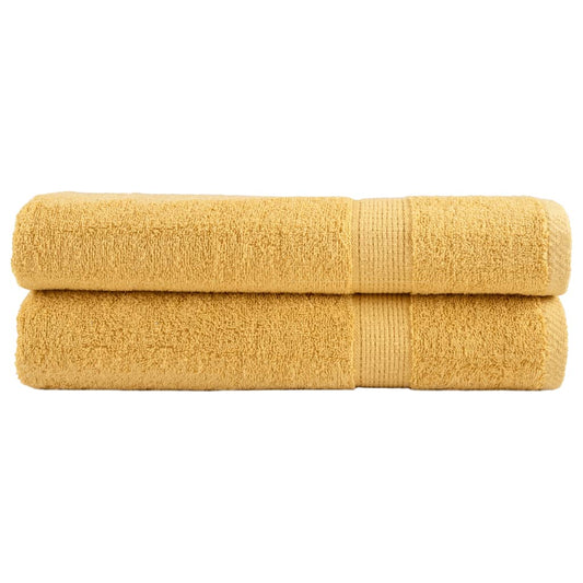 🏆 Premium Luxury Towels SOLUND 2pcs Gold 100x200cm 600gsm ✨ Ultra-Soft Egyptian Cotton Bath Towels