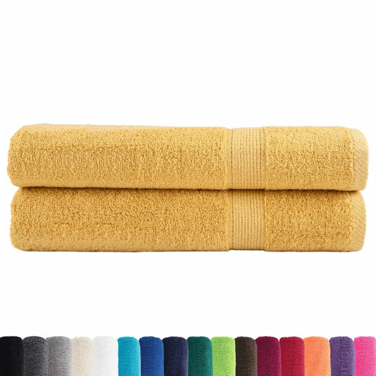 🏆 Premium Luxury Towels SOLUND 2pcs Gold 100x200cm 600gsm ✨ Ultra-Soft Egyptian Cotton Bath Towels