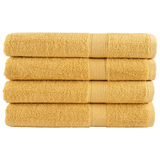 🏆 Premium Luxury Towels SOLUND 4pcs Gold 100x200cm 600gsm ✨ Ultra-Soft Egyptian Cotton Bath Towels