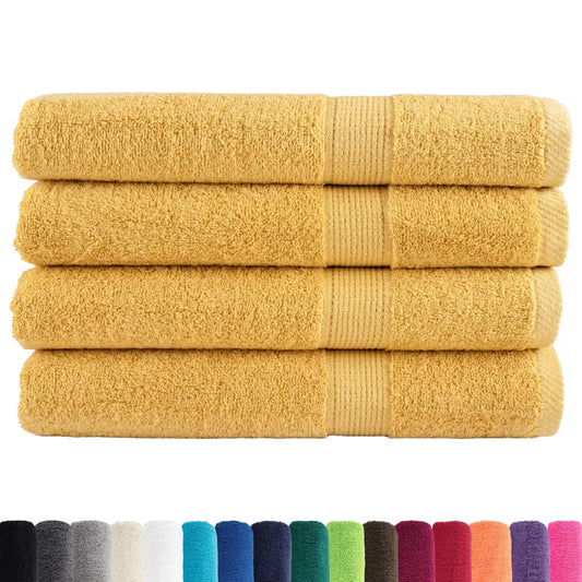 🏆 Premium Luxury Towels SOLUND 4pcs Gold 100x200cm 600gsm ✨ Ultra-Soft Egyptian Cotton Bath Towels