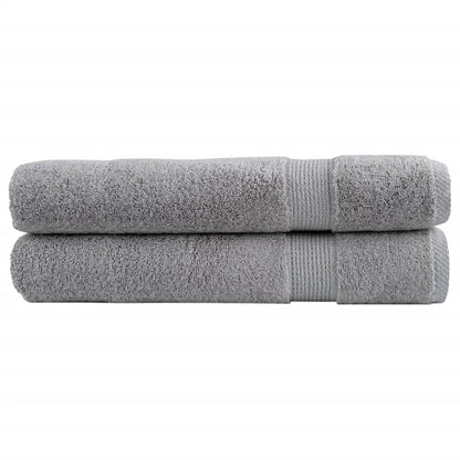🏆 Premium Luxury Towels SOLUND 2pcs Grey 100x200cm 600gsm ✨ Ultra-Soft Egyptian Cotton Bath Towels