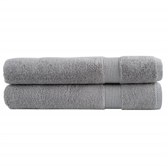 🏆 Premium Luxury Towels SOLUND 2pcs Grey 100x200cm 600gsm ✨ Ultra-Soft Egyptian Cotton Bath Towels