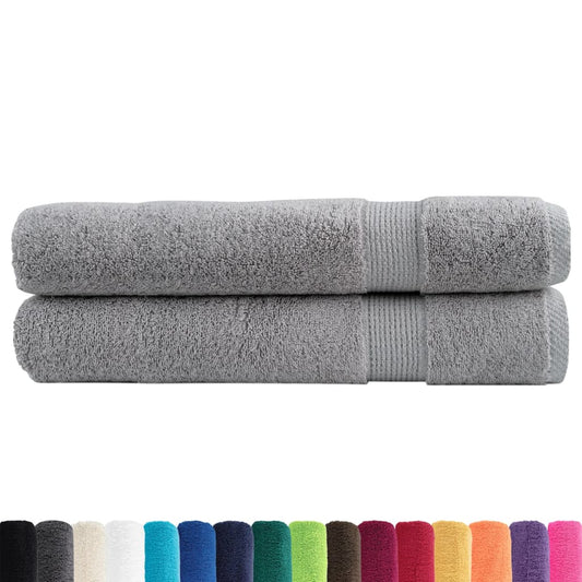 🏆 Premium Luxury Towels SOLUND 2pcs Grey 100x200cm 600gsm ✨ Ultra-Soft Egyptian Cotton Bath Towels