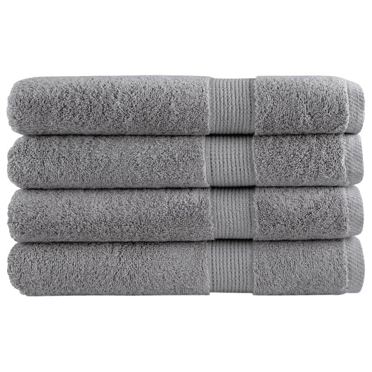 🏆 Premium Luxury Towels SOLUND 4pcs Grey 100x200cm 600gsm ✨ Ultra-Soft Egyptian Cotton Bath Towels