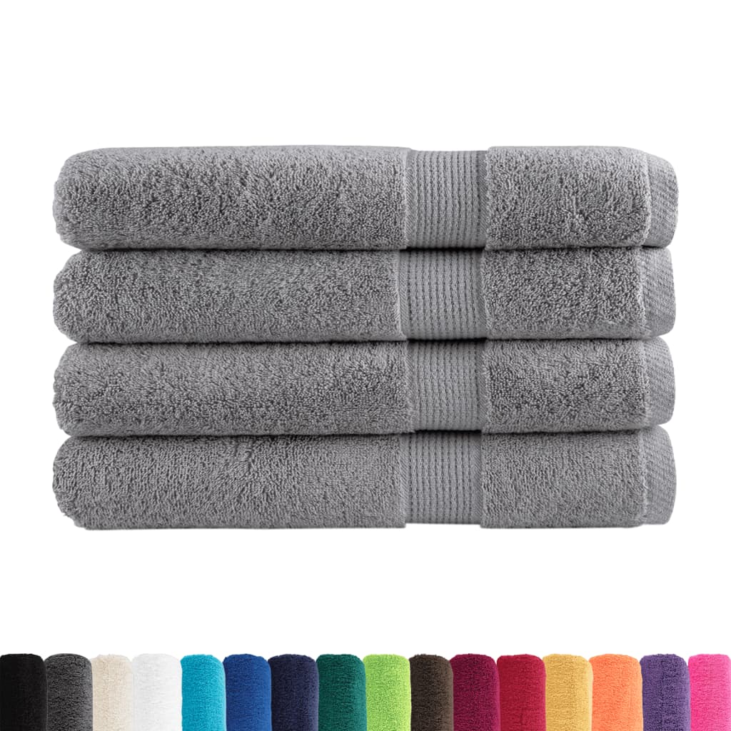 🏆 Premium Luxury Towels SOLUND 4pcs Grey 100x200cm 600gsm ✨ Ultra-Soft Egyptian Cotton Bath Towels