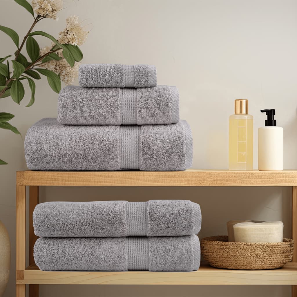 🏆 Premium Luxury Towels SOLUND 4pcs Grey 100x200cm 600gsm ✨ Ultra-Soft Egyptian Cotton Bath Towels