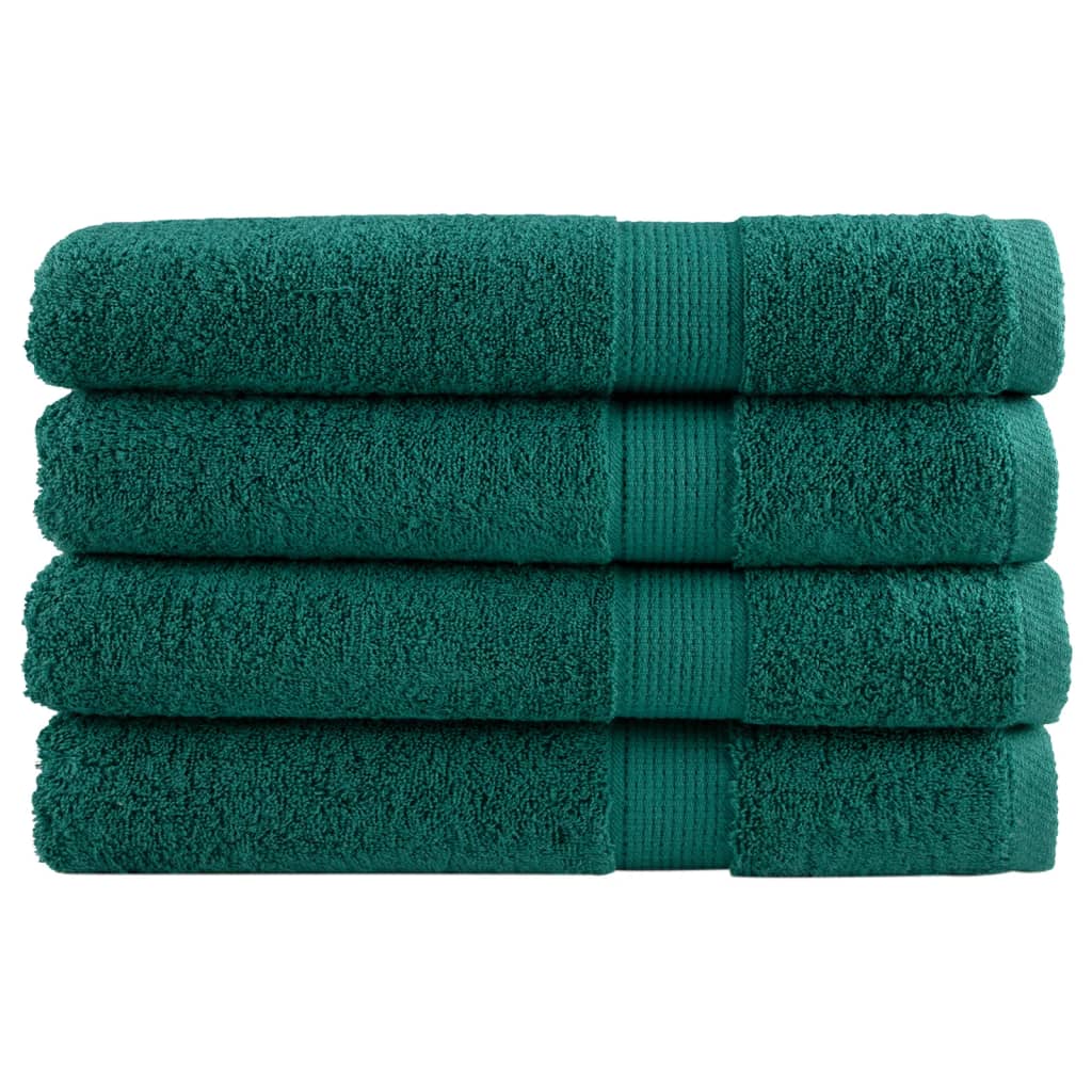 🏆 Premium Luxury Towels SOLUND 4pcs Green 100x200cm 600gsm ✨ Ultra-Soft Egyptian Cotton Bath Towels