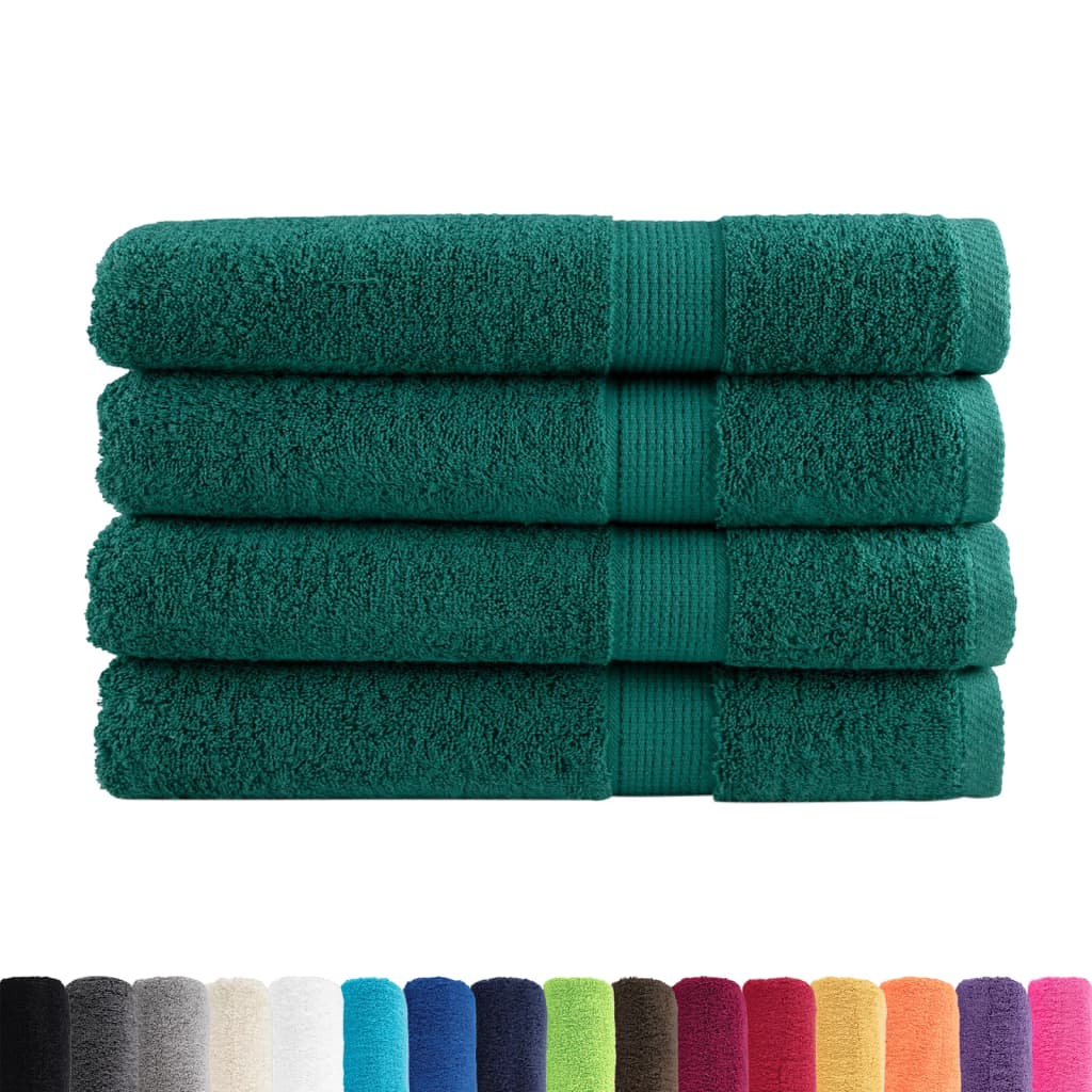 🏆 Premium Luxury Towels SOLUND 4pcs Green 100x200cm 600gsm ✨ Ultra-Soft Egyptian Cotton Bath Towels