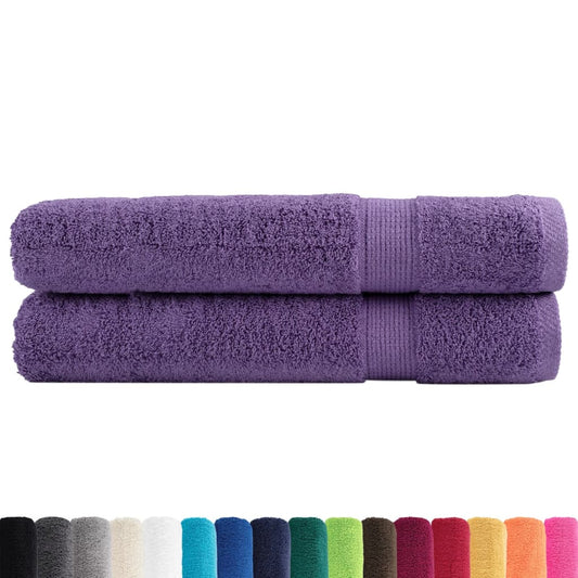 🏆 Premium Luxury Towels SOLUND 2pcs Purple 100x200cm 600gsm ✨ Ultra-Soft Egyptian Cotton Bath Towels