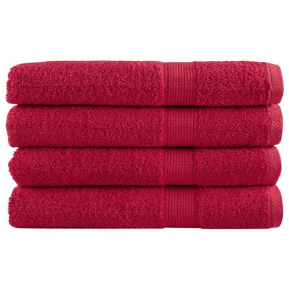 🏆 Premium Luxury Towels SOLUND 4pcs Red 100x200cm 600gsm ✨ Ultra-Soft Egyptian Cotton Bath Towels