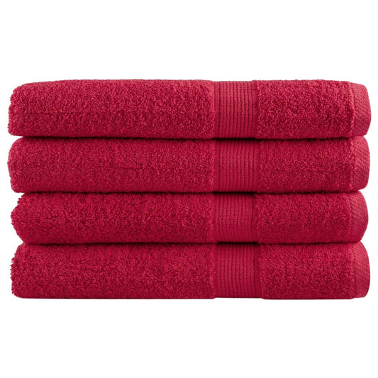 🏆 Premium Luxury Towels SOLUND 4pcs Red 100x200cm 600gsm ✨ Ultra-Soft Egyptian Cotton Bath Towels