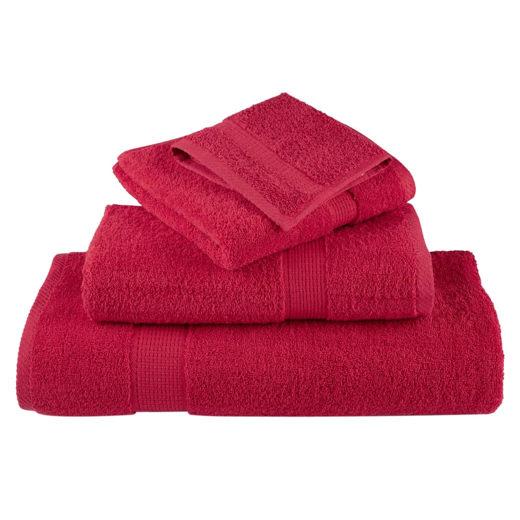 🏆 Premium Luxury Towels SOLUND 4pcs Red 100x200cm 600gsm ✨ Ultra-Soft Egyptian Cotton Bath Towels