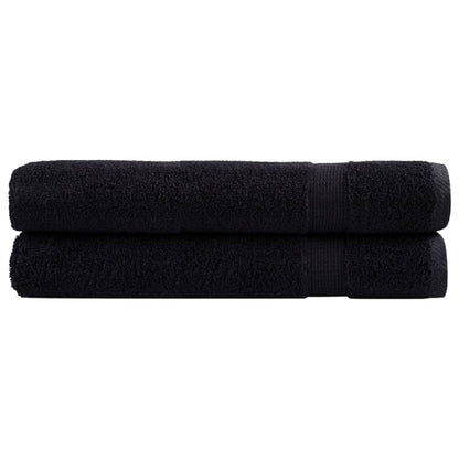 🏆 Premium Luxury Towels SOLUND 2pcs Black 100x200cm 600gsm ✨ Ultra-Soft Egyptian Cotton Bath Towels
