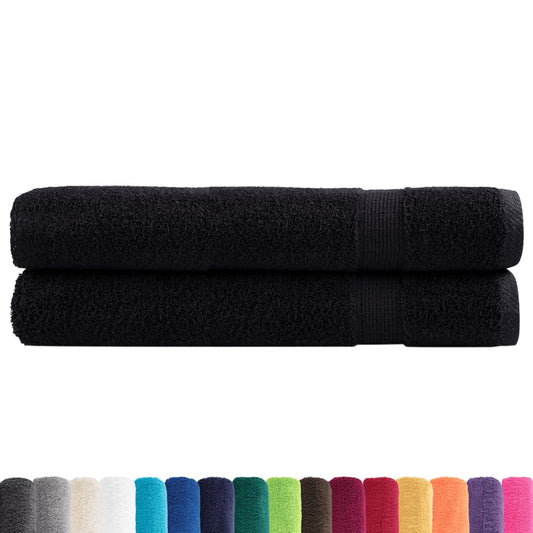 🏆 Premium Luxury Towels SOLUND 2pcs Black 100x200cm 600gsm ✨ Ultra-Soft Egyptian Cotton Bath Towels