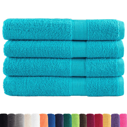 🏆 Premium Luxury Towels SOLUND 4pcs Turquoise 100x200cm 600gsm ✨ Ultra-Soft Egyptian Cotton Bath Towels