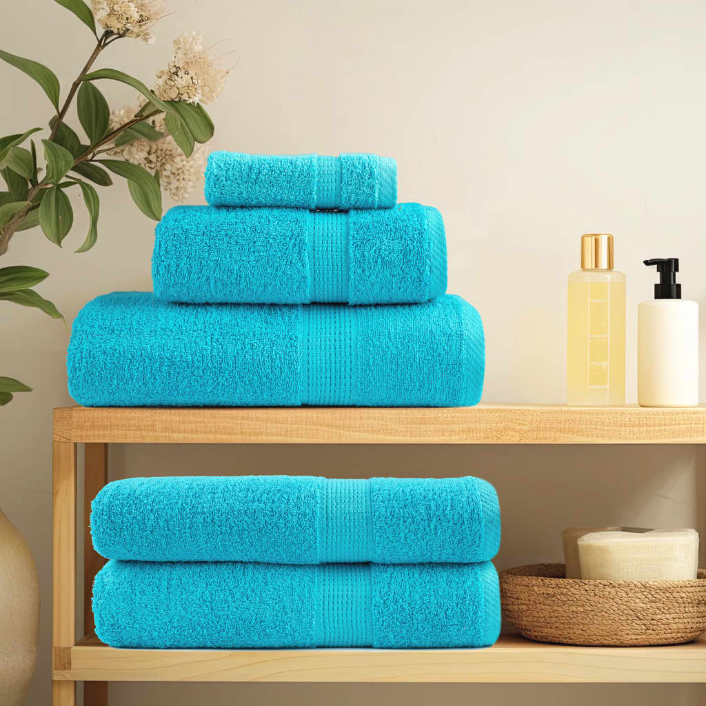🏆 Premium Luxury Towels SOLUND 4pcs Turquoise 100x200cm 600gsm ✨ Ultra-Soft Egyptian Cotton Bath Towels