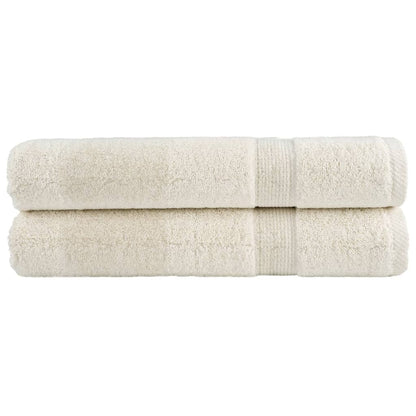 🏆 Premium Luxury Towels SOLUND 2pcs Cream 100x200cm 600gsm ✨ Ultra-Soft Egyptian Cotton Bath Towels