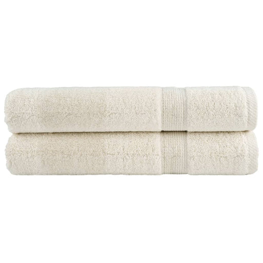 🏆 Premium Luxury Towels SOLUND 2pcs Cream 100x200cm 600gsm ✨ Ultra-Soft Egyptian Cotton Bath Towels