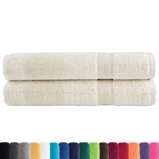 🏆 Premium Luxury Towels SOLUND 2pcs Cream 100x200cm 600gsm ✨ Ultra-Soft Egyptian Cotton Bath Towels