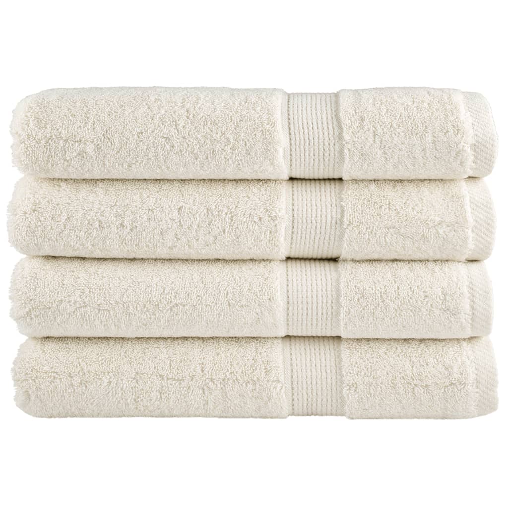 🏆 Premium Luxury Towels SOLUND 4pcs Cream 100x200cm 600gsm ✨ Ultra-Soft Egyptian Cotton Bath Towels