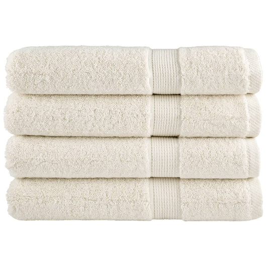 🏆 Premium Luxury Towels SOLUND 4pcs Cream 100x200cm 600gsm ✨ Ultra-Soft Egyptian Cotton Bath Towels
