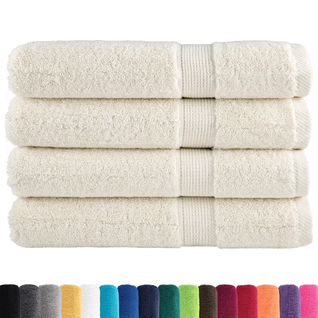 🏆 Premium Luxury Towels SOLUND 4pcs Cream 100x200cm 600gsm ✨ Ultra-Soft Egyptian Cotton Bath Towels