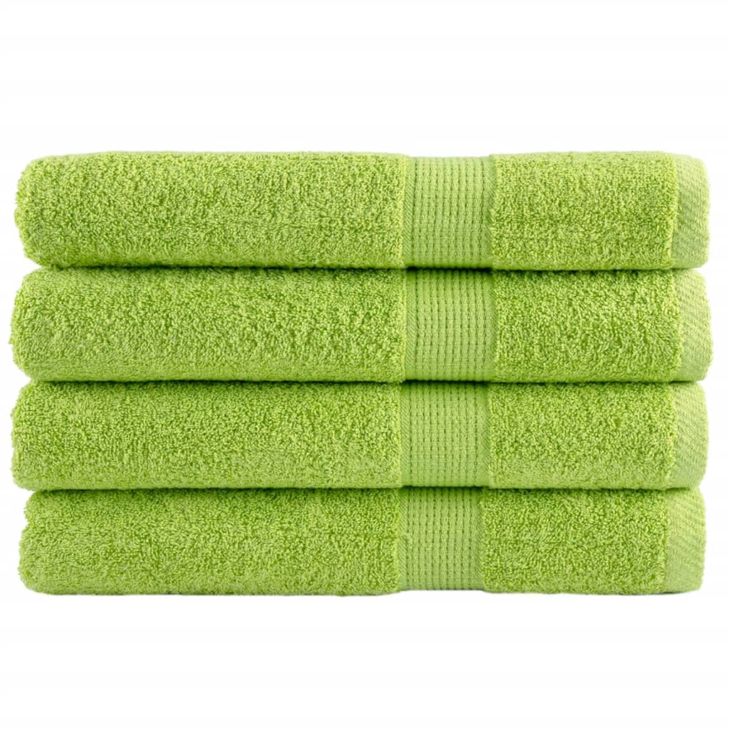 🏆 Premium Luxury Towels SOLUND 4pcs Apple Green 100x200cm 600gsm ✨ Ultra-Soft Egyptian Cotton Bath Towels