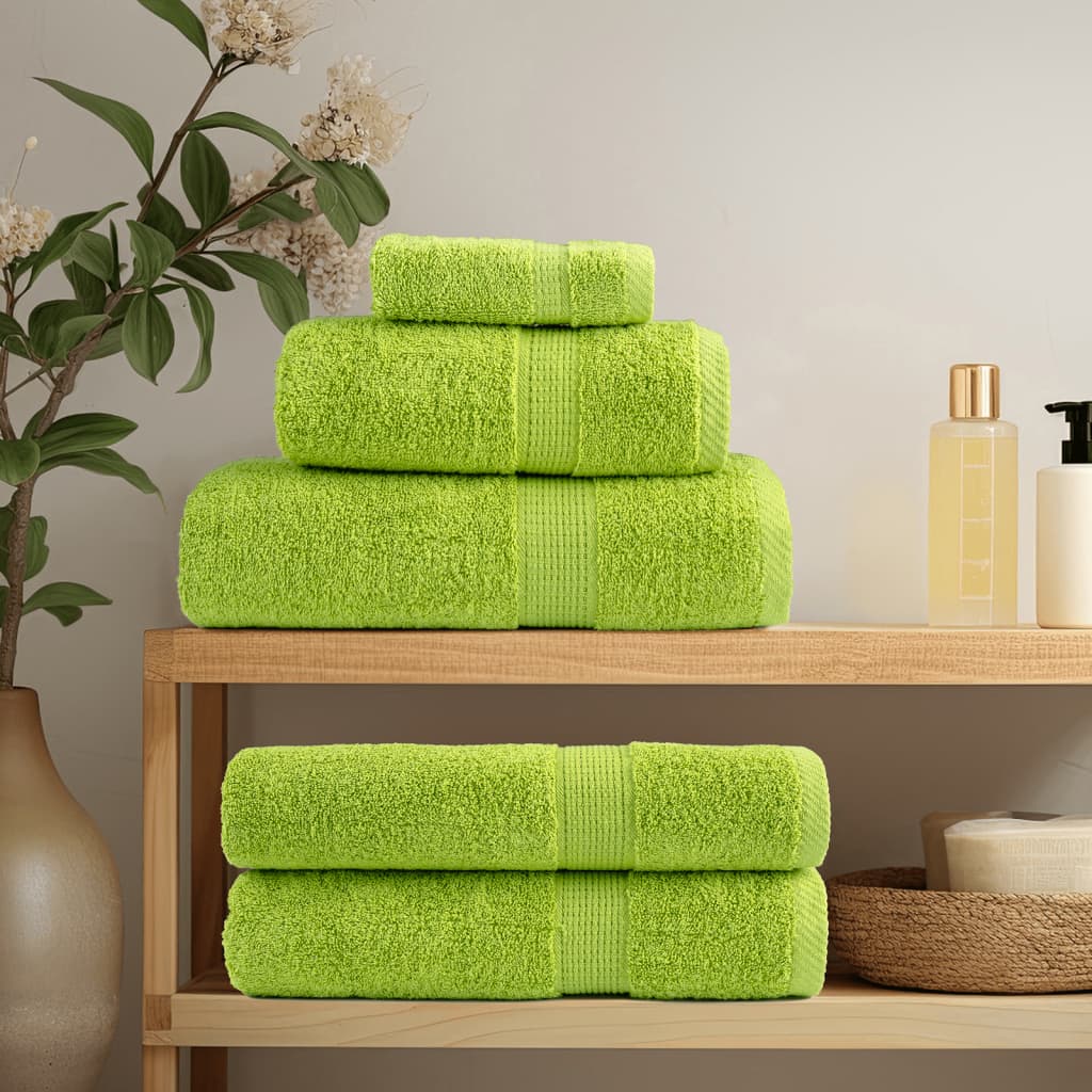 🏆 Premium Luxury Towels SOLUND 4pcs Apple Green 100x200cm 600gsm ✨ Ultra-Soft Egyptian Cotton Bath Towels