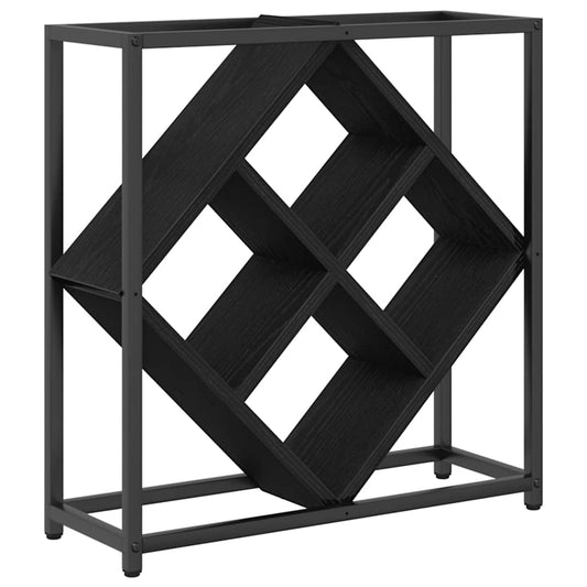 Wine Rack Black Oak 51x18x52,5 cm Engineered Wood