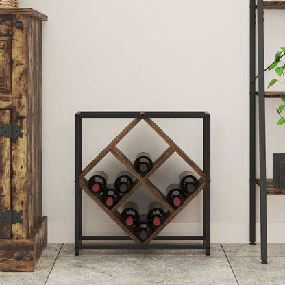 Wine Rack Smoked Oak 51x18x52,5 cm Engineered Wood