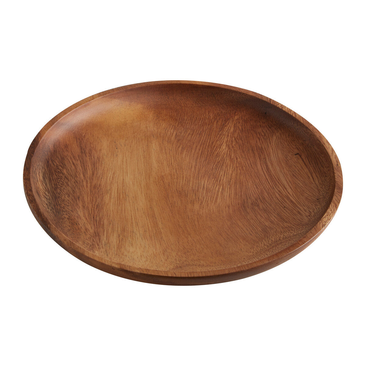 Kora round acacia wood serving plate, 26cm diameter