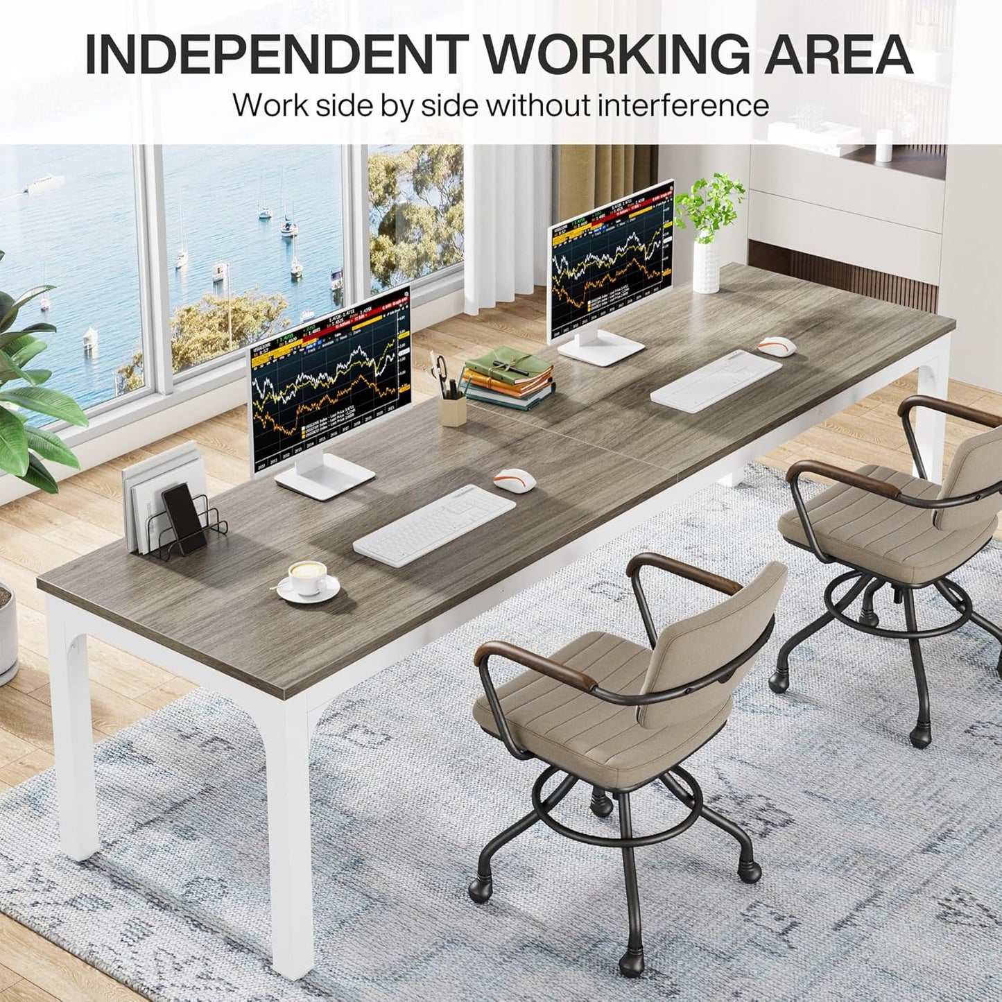 200cm Executive Conference & Computer Desk | Industrial Minimalist