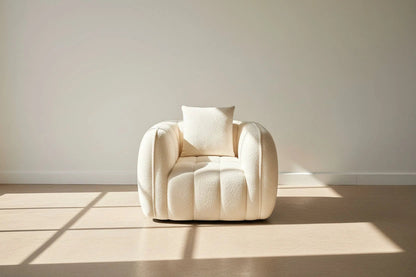 Cloud Comfort Bouclé Armchair - Terracotta Channel Tufted
