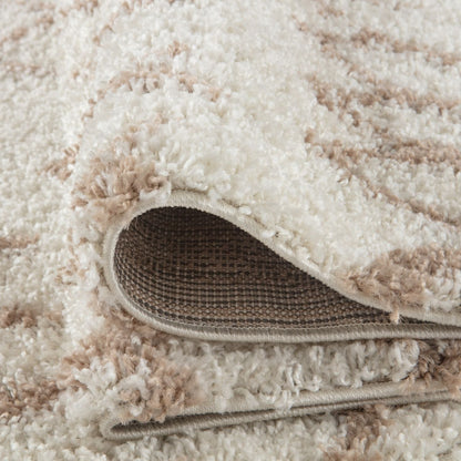 Moroccan Ivory Beige Shaggy Rug | 930