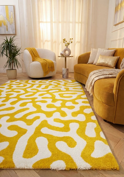 Joli Doodle Yellow & White Rug