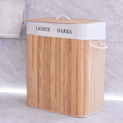 Light & Dark Bamboo Laundry Hamper Basket – M&W