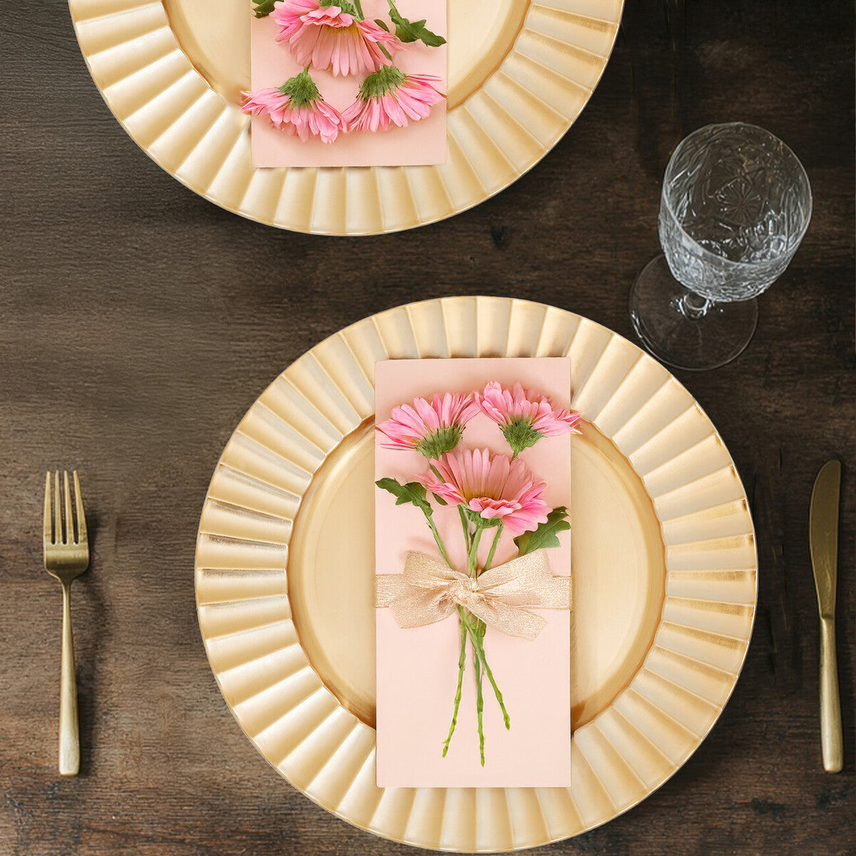 Dia Gold Finish Wave Charger Plate, 33cm