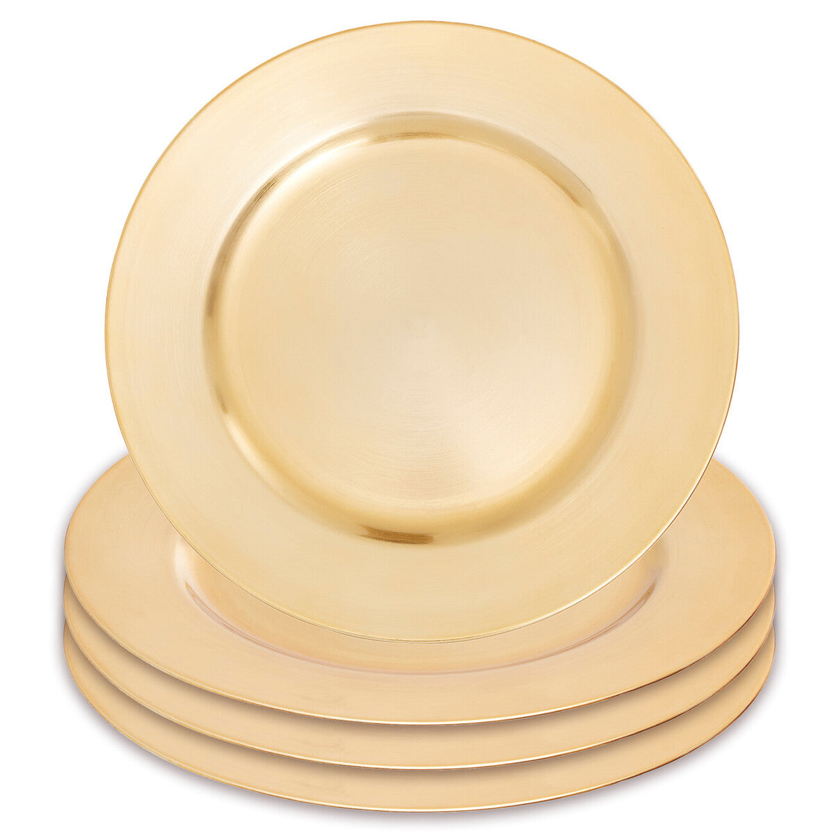 Gold charger plate styled with tableware for a formal dinner setting