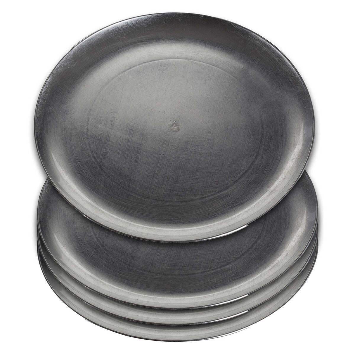 Silver coupe charger plates styled with tableware for a formal dinner