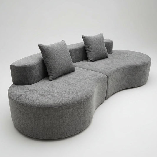 Cirrus Curve Modular Sofa - Sculptural Bouclé Boneless Design