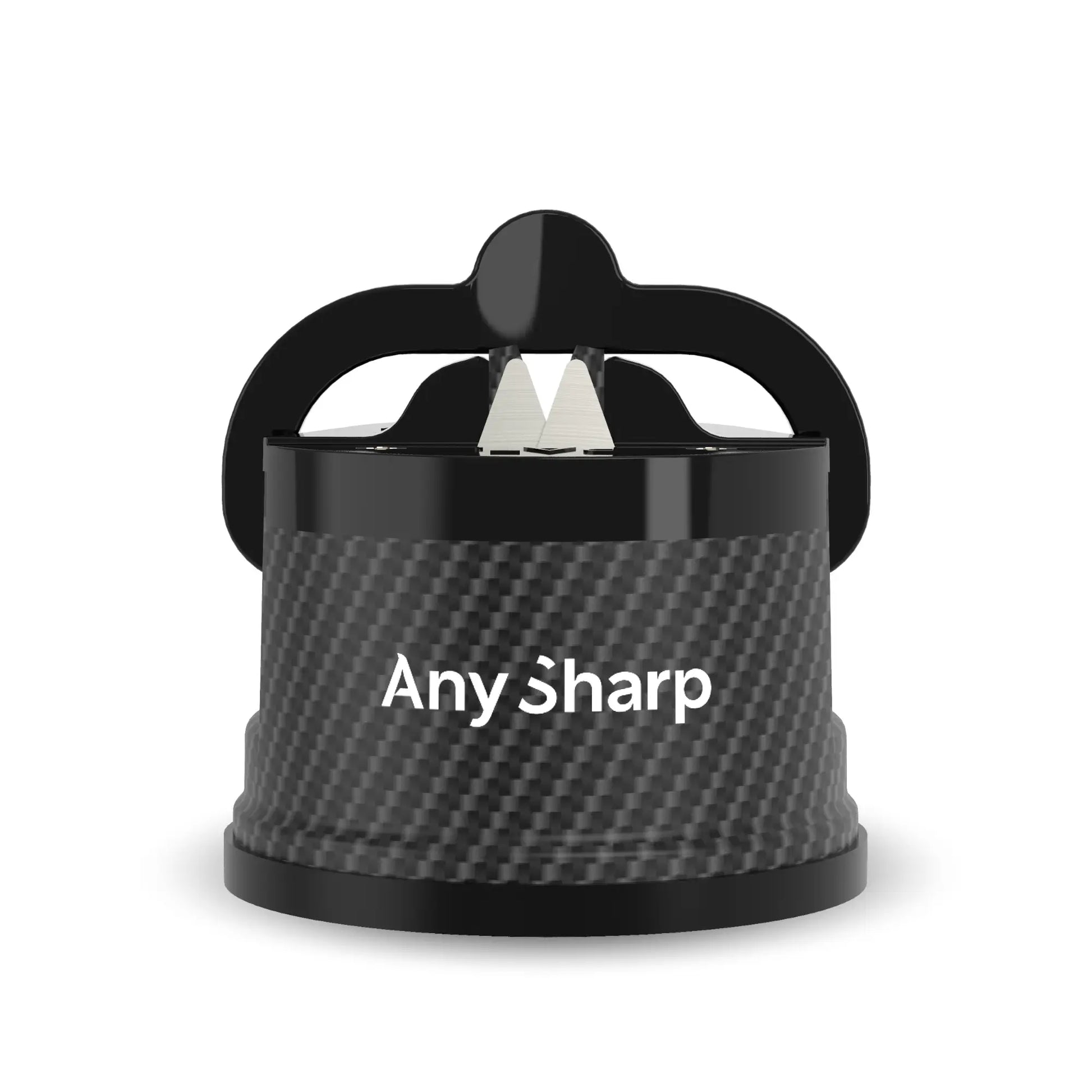 Black and grey sharpener with 'AnySharp' branding on a white background