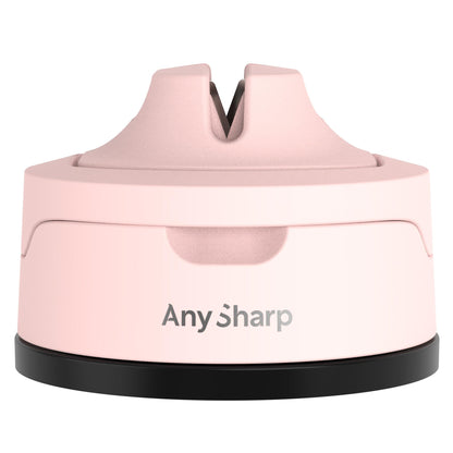 Pink AnySharp Evo knife sharpener on a white background