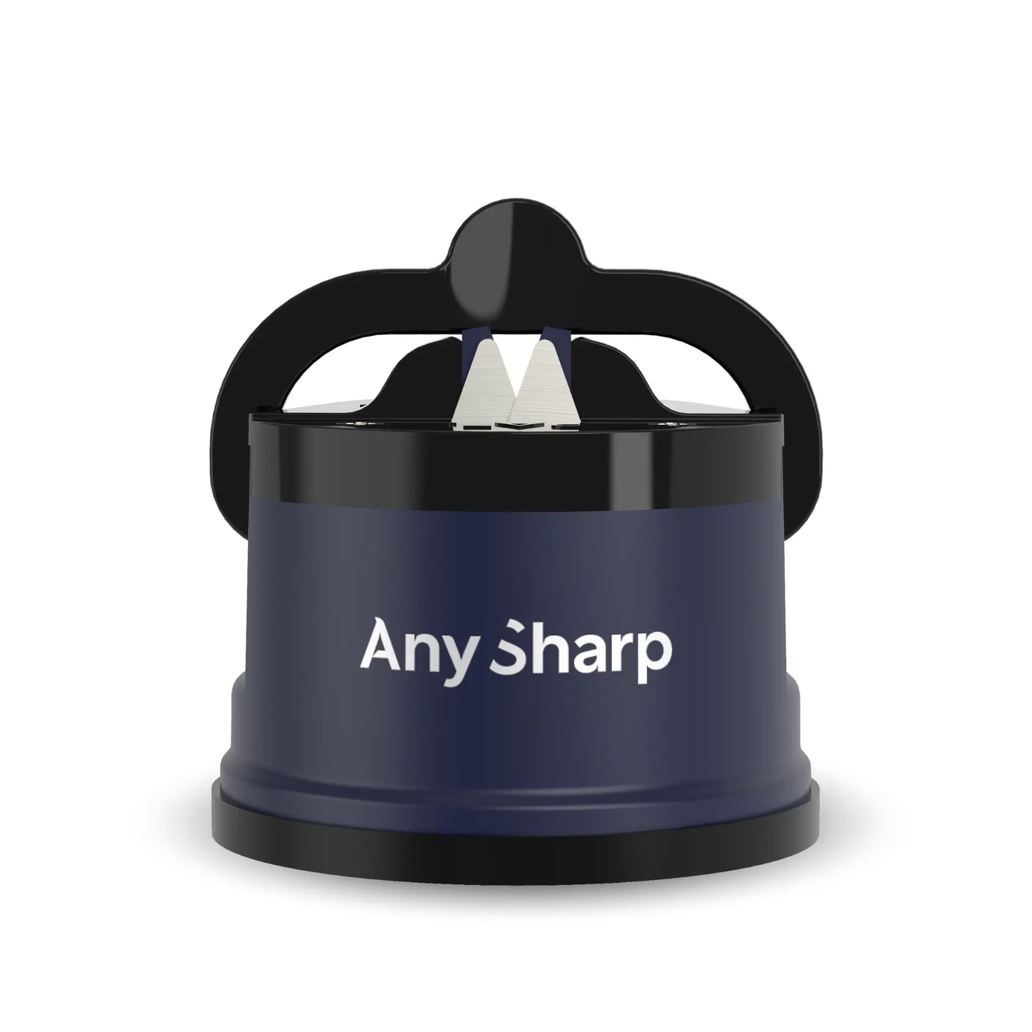 Black and blue sharpener with 'Any Sharp' branding on a white background