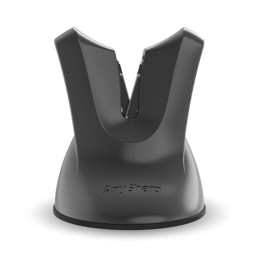 Grey knife sharpener on a white background