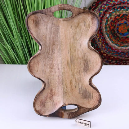 Amrola Mango Wood Serving Dish with Sculpted Handles